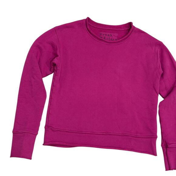 Frank & Eileen Boyfriend Crew Neck Sweatshirt in Fuschia - Picture 5 of 10